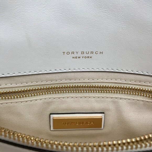 Tory Burch Ivory Leather Kira Chevron Convertible Shoulder Bag - Picture 10 of 11